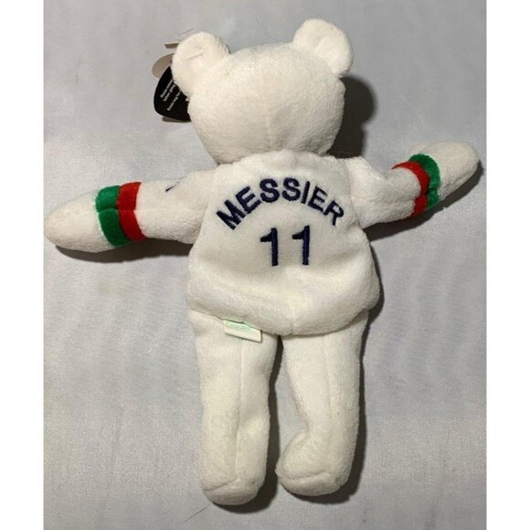 Salvinos Bammers Mark Messier #11 NHL Hockey Plush Bear With Tags 1999 White 9" - Picture 4 of 8